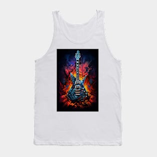 Blue and red guitar Tank Top